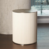 Camille Side Table-White Bronze