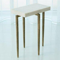 Laforge Accent Table - Antique gold w/ White Honed Marble Top