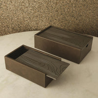 Wood Grain Box-Charcoal-Lg
