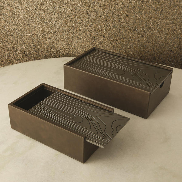 Wood Grain Box-Charcoal-Lg
