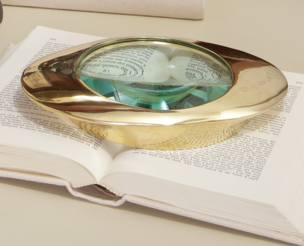 Oval Magnifying Glass - Brass