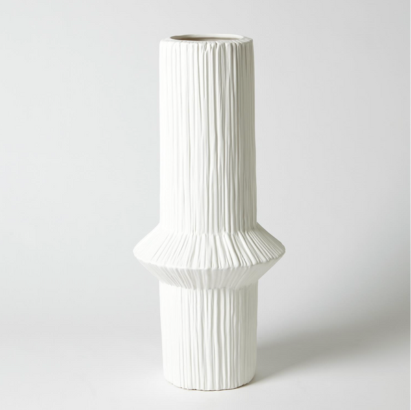 Ascending Ring Vase-Matte White-Low
